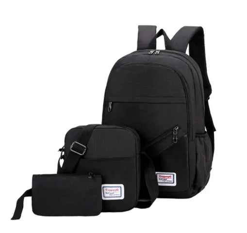 Business Nylon Waterproof Students Black Anti Theft Laptop Backpack Bag with Usb