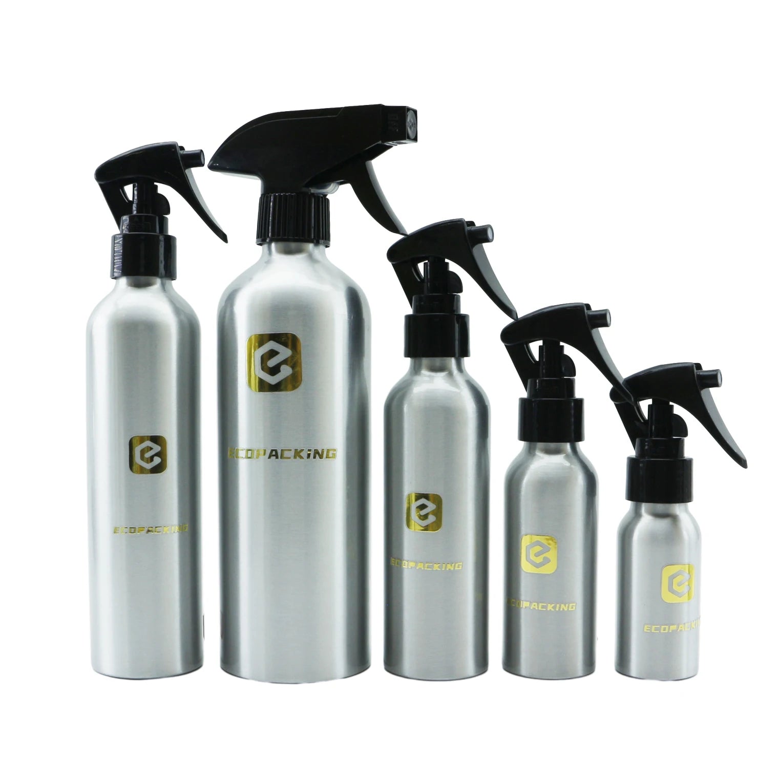 Cosmetic Soap Shampoo Liquid Packaging Aluminum Trigger Spray Bottle Black Silver 30ml 50ml 100ml 200ml 500ml Sizes for Lotion
