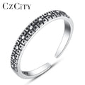 CZCITY Woman Hand Accessory Vintage Punk Unisex Unique Trending Silver Black Girl Knuckle Ring