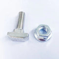 45 Series 10 Slot M8 X 25 Hammer Head T-Bolt with Flange Nut Zinc Plated Carbon Steel T Slot Bolts