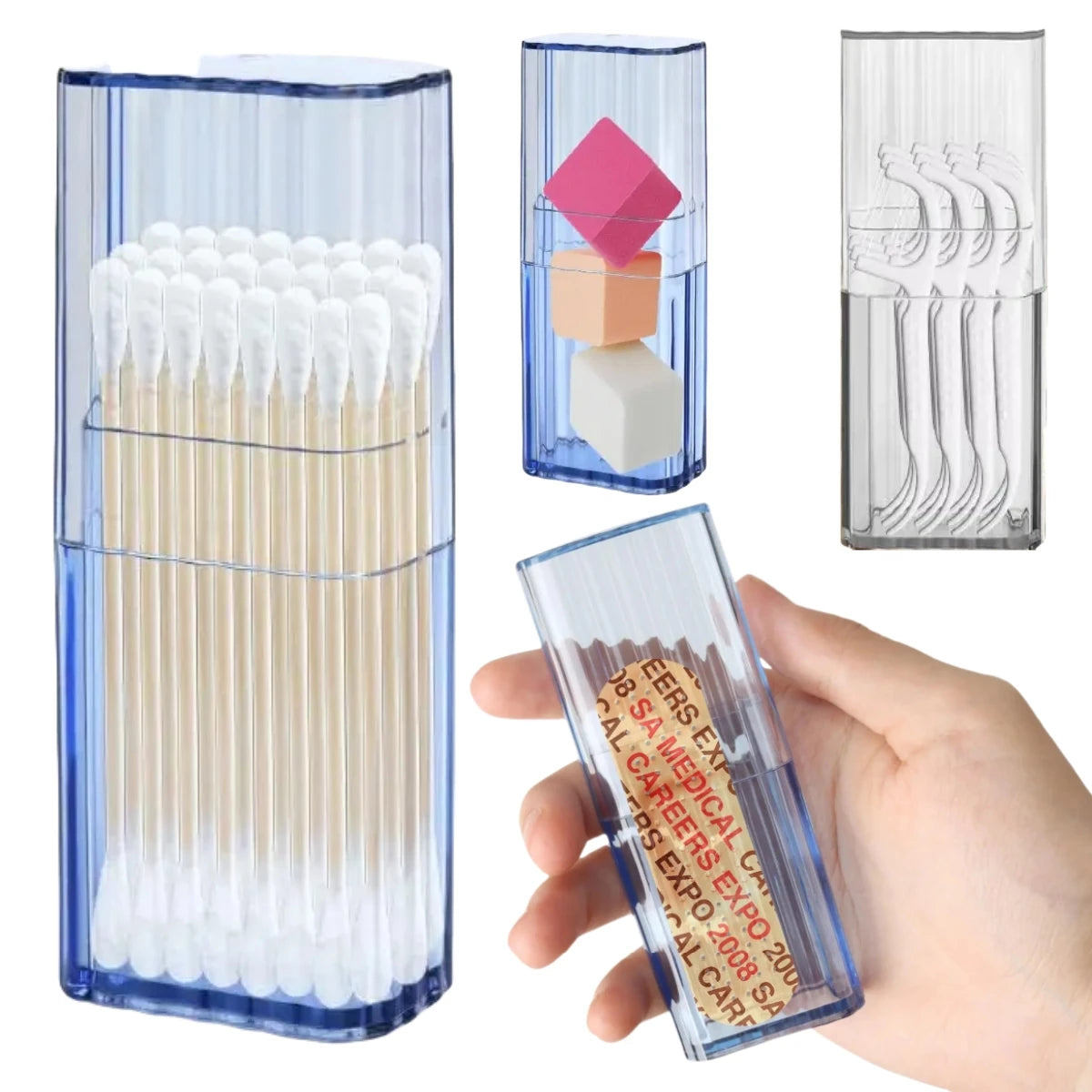 Mini Portable Dental Floss Storage Box Flosser Band-Aid Toothpick Holder Cotton Swab Boxes Travel Organizer for Small Item