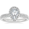 OAHLAN Fine Jewelry Rhodium Plated Moissanite 925 Sterling Silver Teardrop Bridal Rings Set for Women Wedding Anniversary