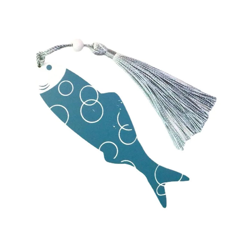 Cute Fish Shape Wood Bookmark With Tassel for Book Holder Multifunction Bookmark
