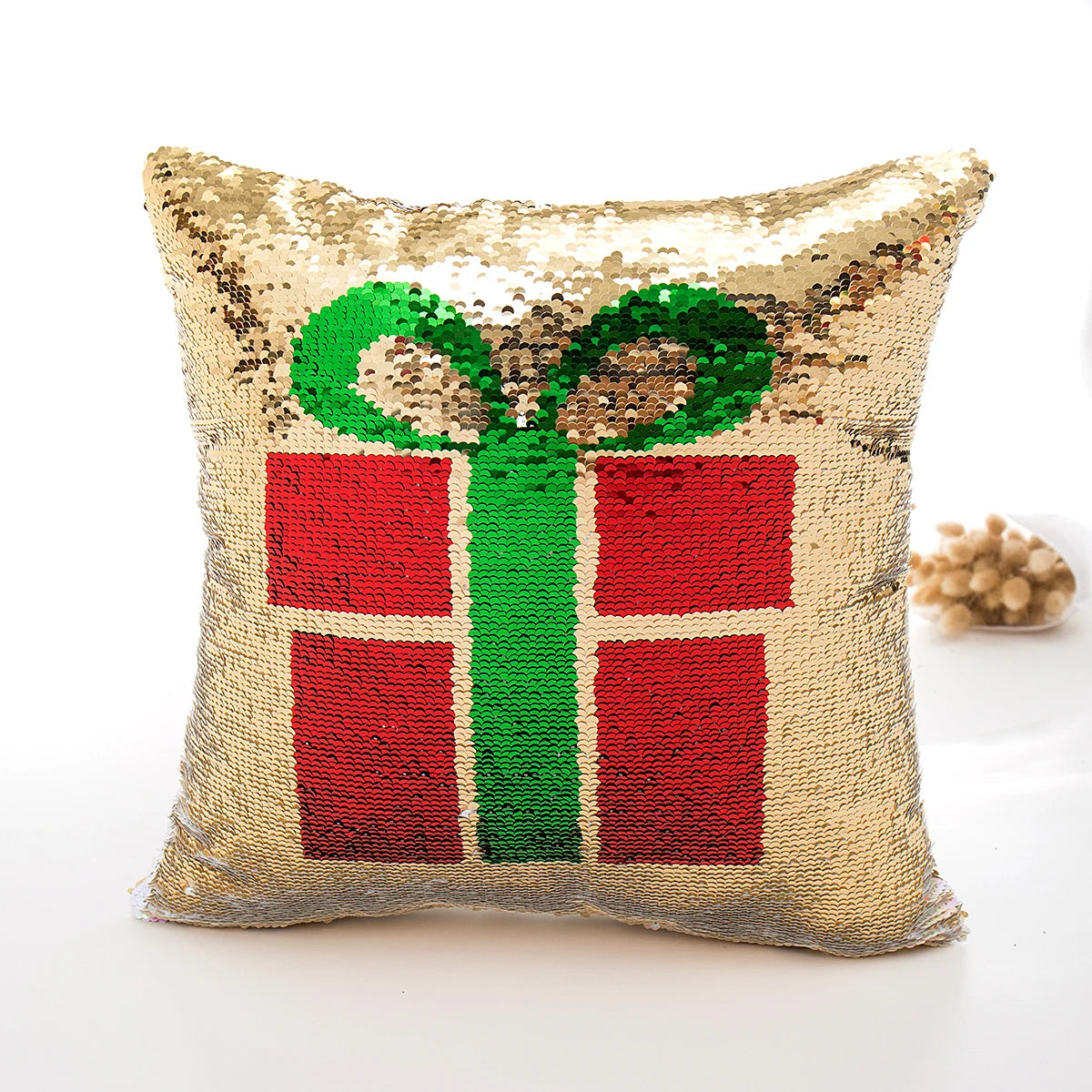 Custom Double Color Sequin Cushion Cover Printed