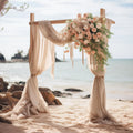 Q7 Chiffon Wedding Arch Drapery Champagne Outdoor Church Ceremony Backdrop Birthday Decorate Rose Party Fabric Draping Fabric