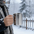 Topjlh Custom Camping Sublimation Blank 300ml Stainless Steel Cup Metal Double Wall Beer Tea Coffee Drinking Mug with Handle