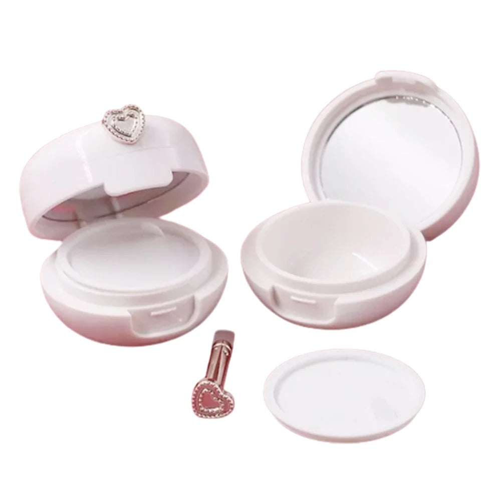 20g White Round Plastic Cream Jar With Silicone Lip Brush and Mirror Labial Membrane Eye Cream Jar Custom Logo