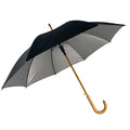 23-Inch Silver Coated Straight Umbrella with J-Shaped Wooden Handle 8K Product Category Made of Pongee Material MegaBDM