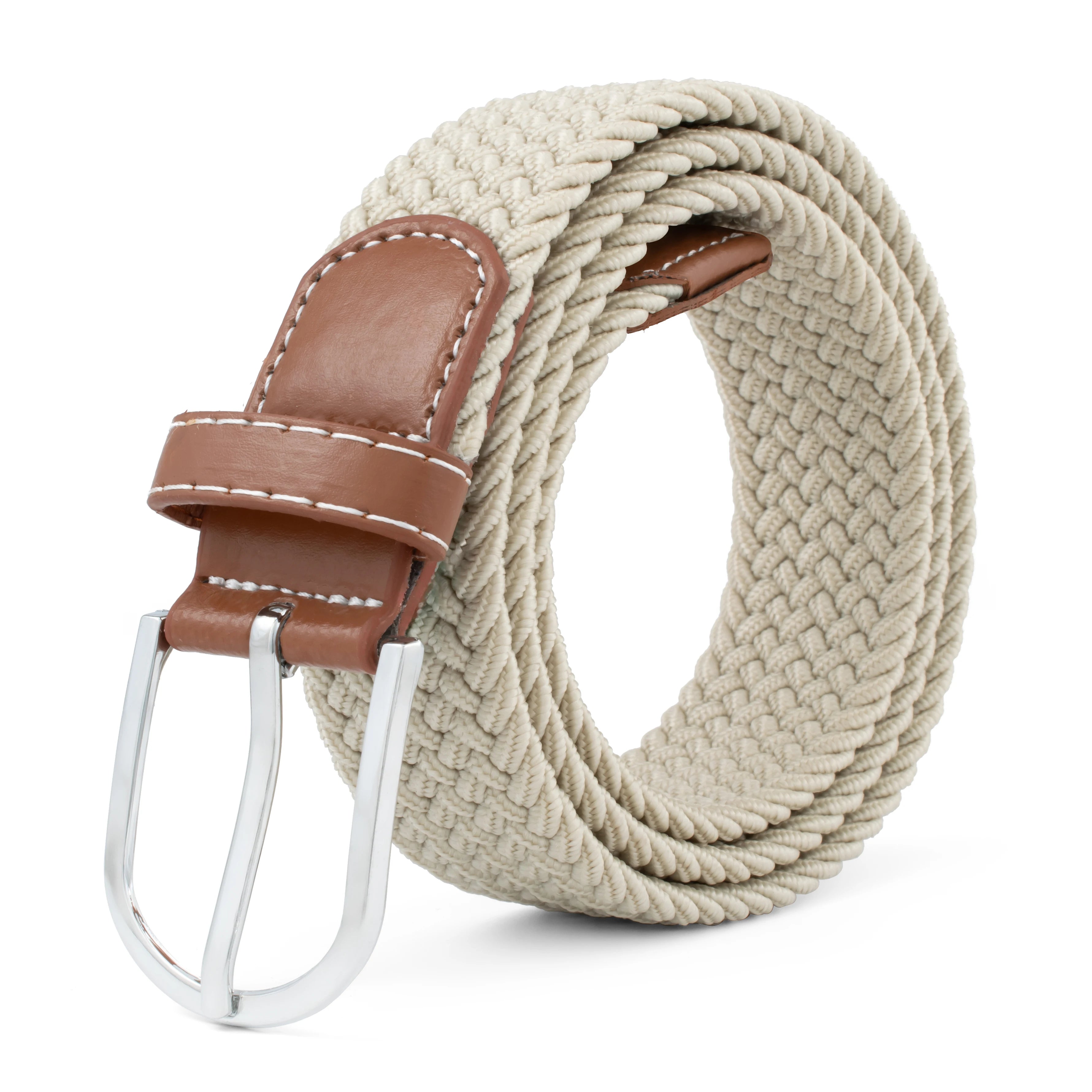 3517 High Quality Alloy Buckle Men's Woven Belts Canvas Fabric Elastic Waist Belt