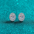 1-2 Carat Oval Cut Diamond Earring 925 Sterling Silver Lab Created D Color VVS1 Fine Jewelry Moissanite Princess Stud Earrings
