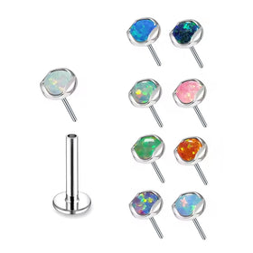 Wholesale 14K Gold Plated Piercing Jewelry Replaceable Insert Rod Head F136 Titanium Overdrill Opal Lip Nail Ball ASTM Certified