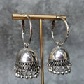 Indian Jewelry Bollywood Gold Plated Flower Drop Dangle Earrings with Vintage Hoop Style for Women Wedding Occasion
