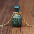 Hongzhuo Wholesale Perfume Bottle Aroma Oil Diffuser Pendant Indian Agate Necklace