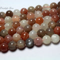 Wholesale Natural Mixed Color Moonstone 8mm Smooth Round Loose Beads Gem Stone for Jewelry Making