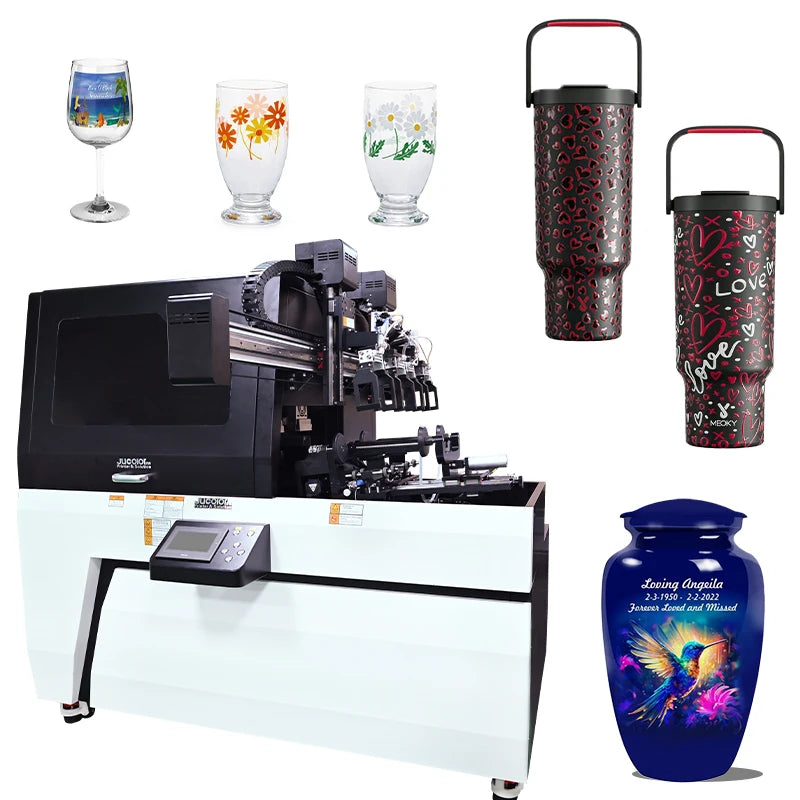 Jucolor 360 Automatic LED Cylindrical Inkjet Printer Rotary UV Printer Drink Ware Printing Machine UV Printer for Bottle Tumbler