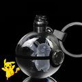 Factory Wholesale K9 Led Light Poke Mon Crystal Keychains Custom 3d Laser Crystal Ball Keychain for Promotion Gift