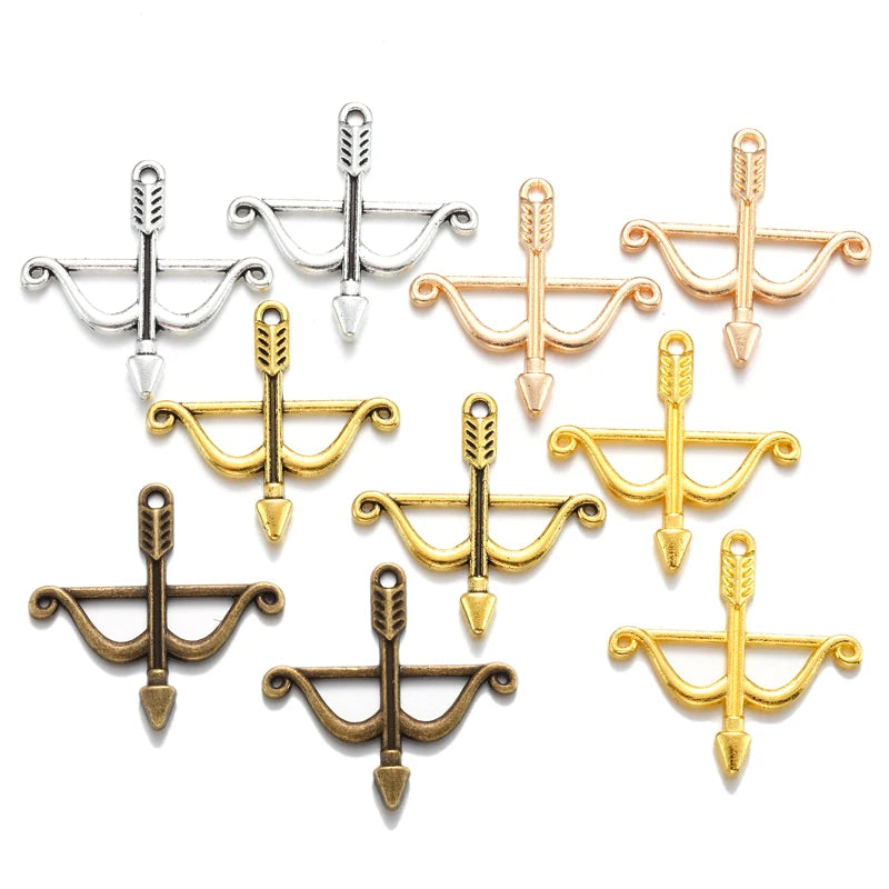 5 colors Bow and Arrow Charm Pendants for Bracelet Necklace Jewelry Accessories Diy Jewelry Making 25*25mm M05