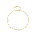 Fashion Jewelry 925 Sterling Silver Bracelet Flower Zircon Bead Chain Gold Plated Bracelets for Women