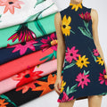 Wholesale Custom Woven 45S Plain Challis Tropical Floral Digital Printed 100 Rayon Fabric for Dresses