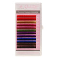 Qeelasee B/C/D Curl False Lashes Mixed Rainbow Color Eyelash Individual Colored Lashes Faux Volume Eyelash Extensions