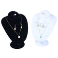 White Leather Black Velvet Pendant Necklace Stand Elegant Jewelry Display Bust Container for Earrings Rings Fashion Accessory