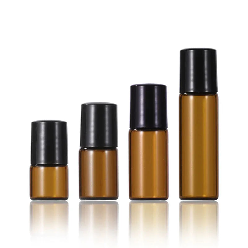Factory Wholesale 1ml 2ml 3ml Roll on Mini Sample Glass Bottle for Essential Oil