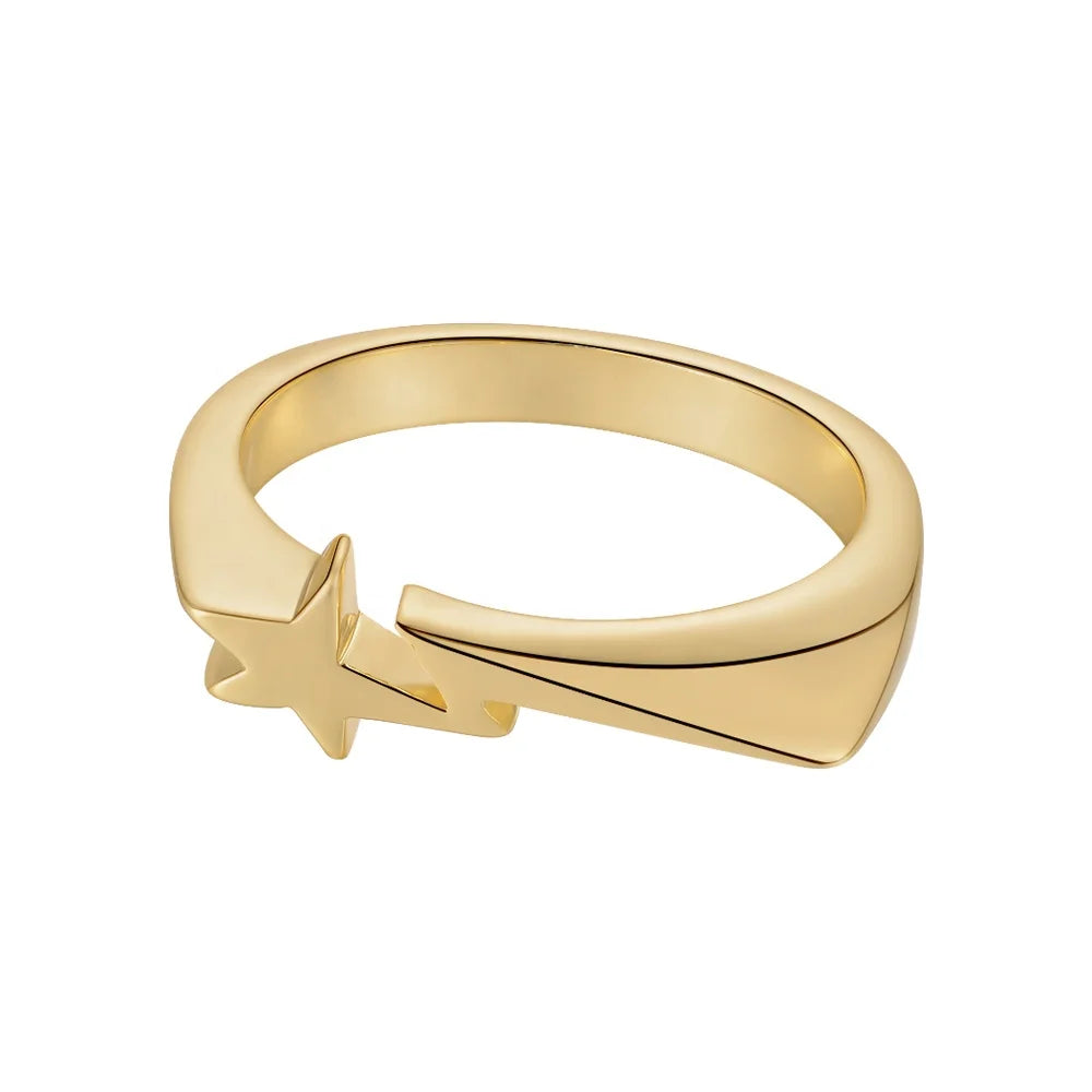 Original Design 18K Gold Plated Brass Jewelry Lightning Thunder Star Ring for Women Gift Ring R224188