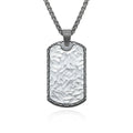 Trendy Stainless Steel 316L PVD Plating Alin New Style Dogtag Necklace Textured Rectangular Pendant on Chain Men's Jewelry