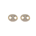 E026  CZ Earrings  Women Brass Micro Pave Cubic Zircon Stud Earrings Hip Hop Ced Out
