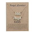 2pcs/Set Gold Silver Plated 111 222 333 444 555 666 777 888 999 Women Angel Number Necklace With Card