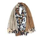 Designer Scarf Styles Polyester Animal Leopard Mixed Printed Scarf Fashion Shawls Scarves for Women