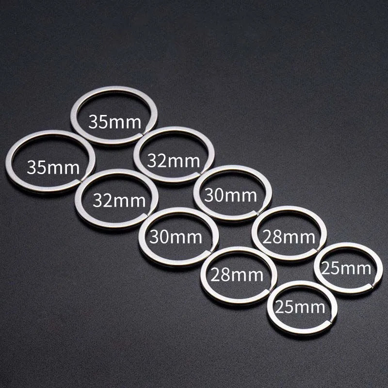 Stainless Steel Customized Key Chain Key Ring Keychain Silver Color 25mm Long Round Split Keyring Diy Jewelry Making Ring