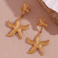 Gold Plated Jewelry Starfish Drop Earring Stainless Steel Statement Jewelry Waterproof Bijoux Acier Inoxydable