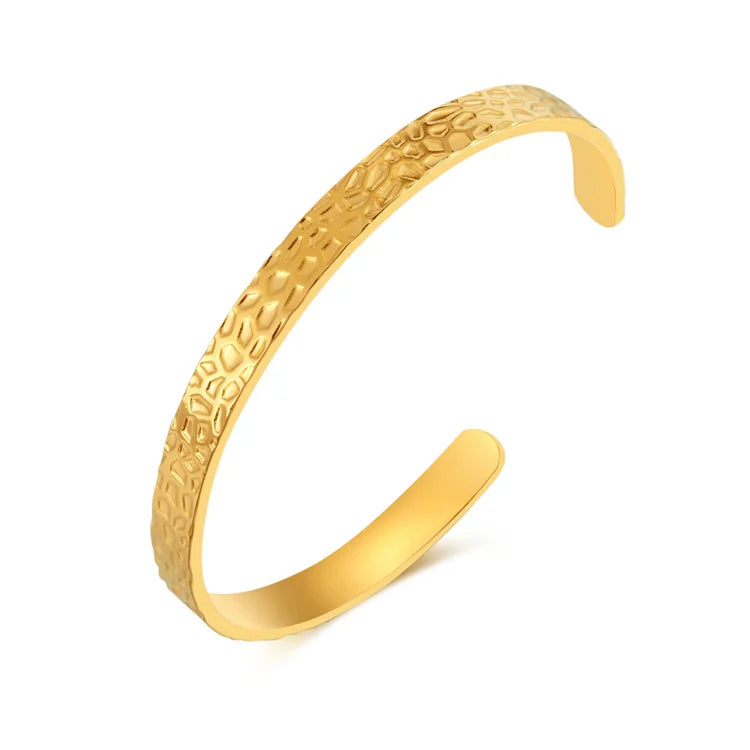 Fashion Fine Jewelry Irregular Stainless Steel Opened Adjustable Bangle