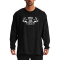Autumn Mens Oversized Long Sleeve T-shirt Loose Fit Dropped Shoulder Cotton Fitness T Shirt Autumn Gym Bodybuilding Tops Tees
