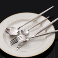 Hot Sale Pointed Tail Hammer Pattern 304 Stainless Steel Fork Spoon Knife Set Wedding Silverware Cutlery Set