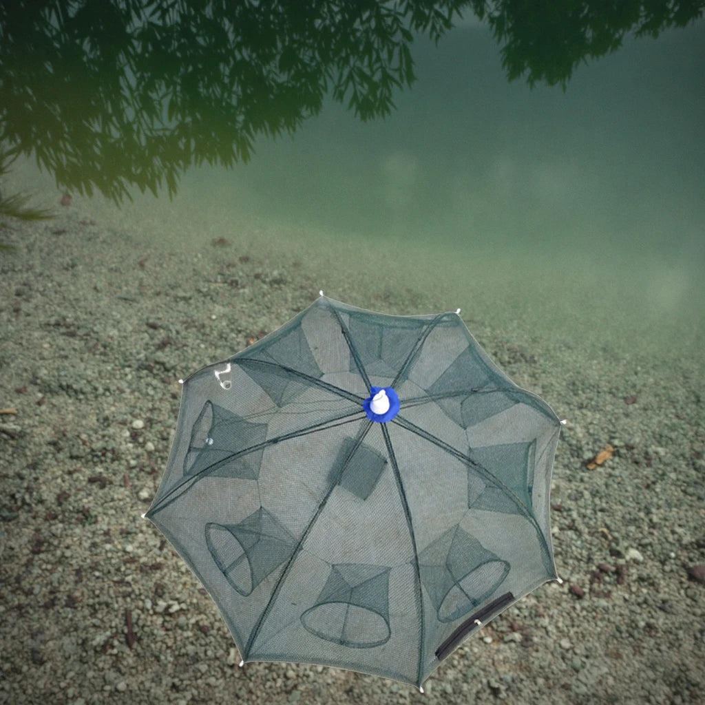 4 6 8 12Holes 2mm Mesh Steel Wire Cast Throwing Portable Automatic Folding Umbrella Fishing Net