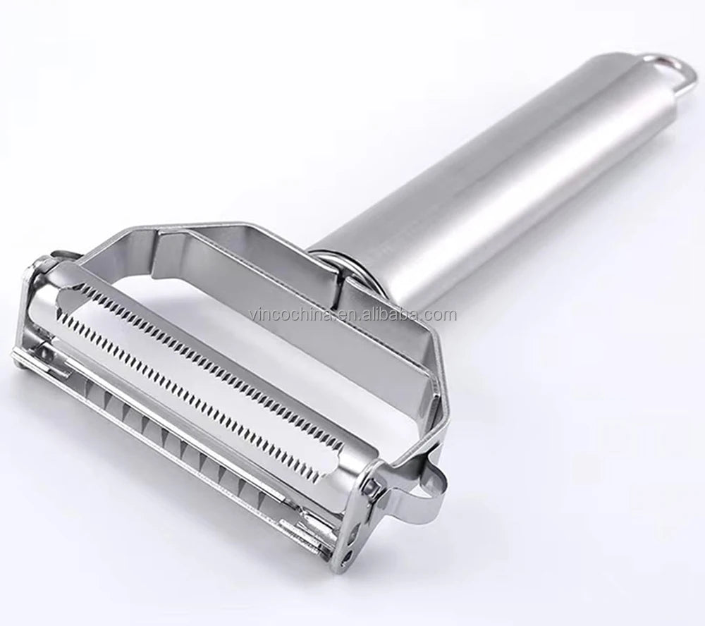 2 in 1 Stainless Steel Julienne Vegetable Peeler Vegetable Peeler for Carrot Potato Melon Gadget Vegetable Fruit
