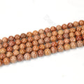 Wholesale Polish Round Natural Red Line Jasper Red Wooden Jasper Stone Beads for DIY Bracelets Making 6mm 8mm 10 mm