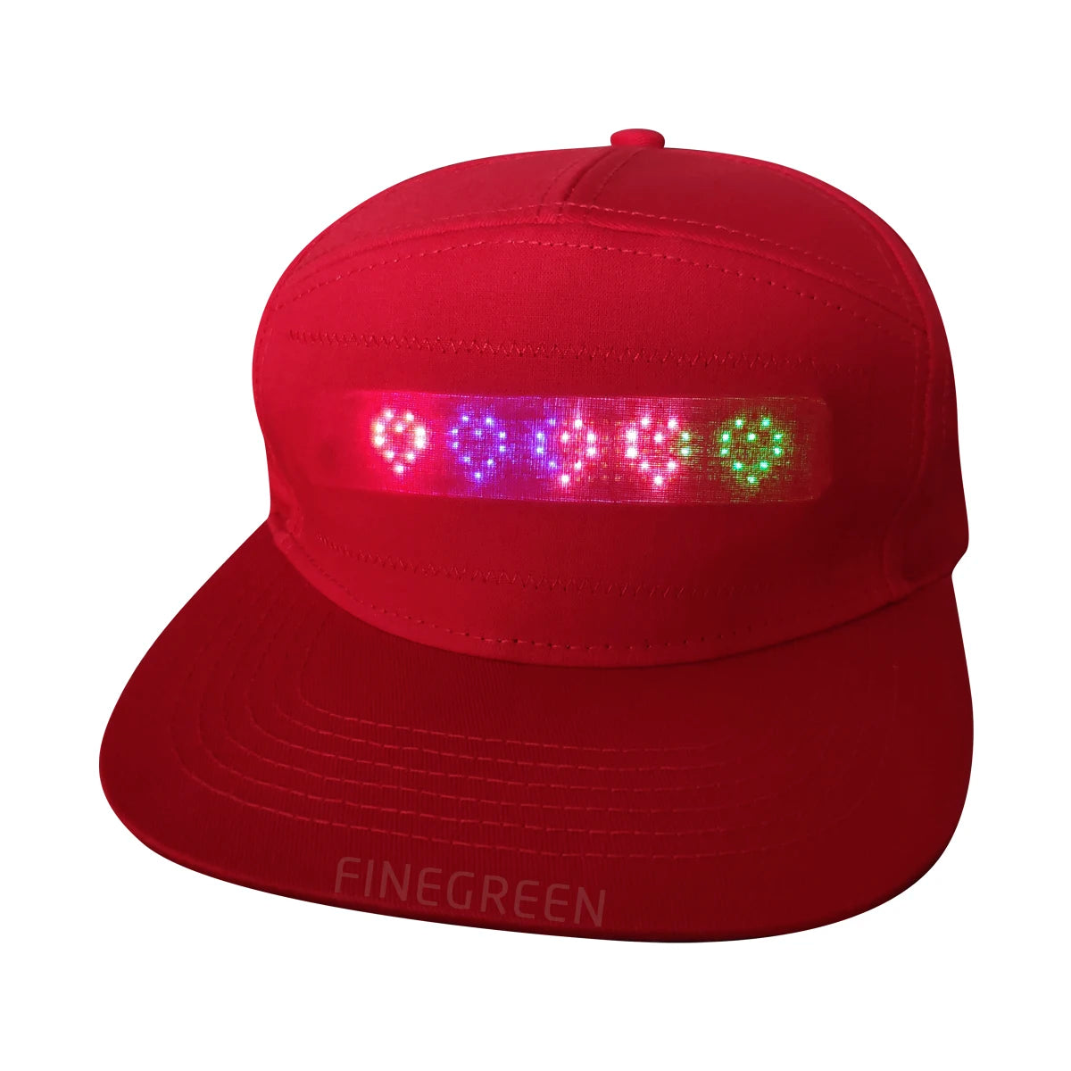 APP LED Light-Emitting Cap with Four Colors Pattern Changeable EL Products