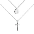 Fashionable 925 Silver Cross Pendant Necklace New Design 26 Letters Necklace Meaningful Friends Gift Jewelry Women Gold Chains