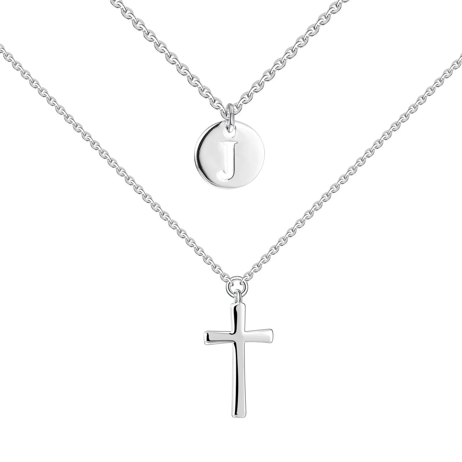 Fashionable 925 Silver Cross Pendant Necklace New Design 26 Letters Necklace Meaningful Friends Gift Jewelry Women Gold Chains