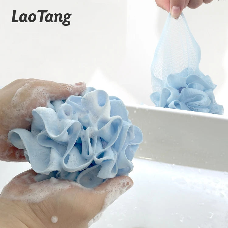 Wholesale Super Soft 2 in 1 Bath Loofah Sponge Gentle Exfoliation Reusable Body Soap Holder with Mesh Shower Scrubber