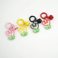 Cute Cartoon Flower Acrylic Phone Charm Strap Custom Transparent Acrylic Keychain Girls Mobile Phone Pendant