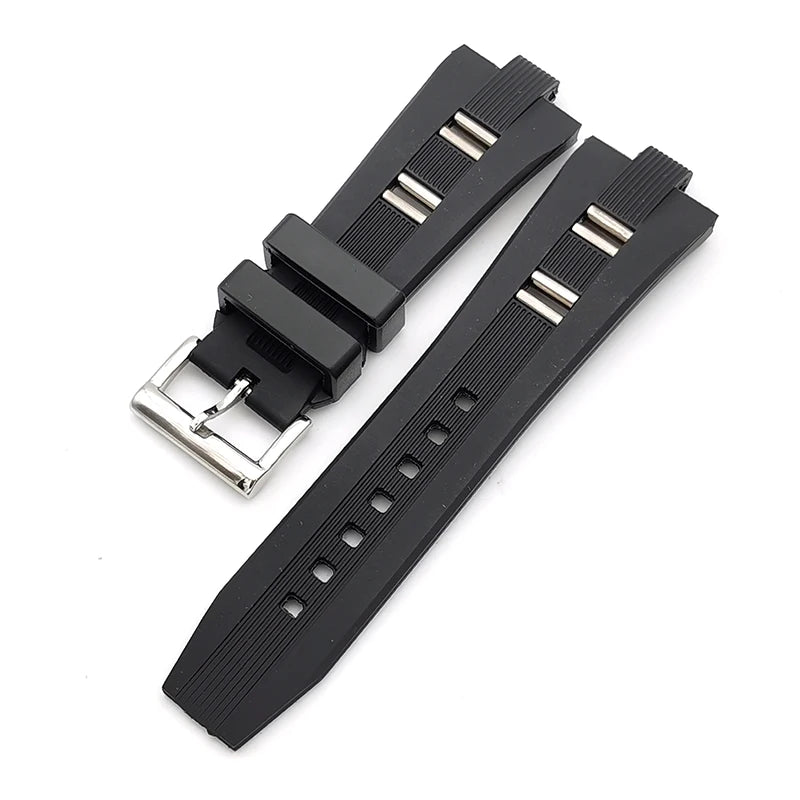 Stock Maxtank Jd735 26*9mm Fashion Rubber Pin Buckle Bracelet Watch Band Strap
