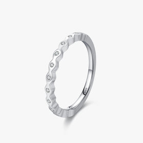 Ailmay 925 Sterling Silver Exquisite Simple Geometric Design CZ Stackable Rings for Women Classic Wedding Statement Jewelry