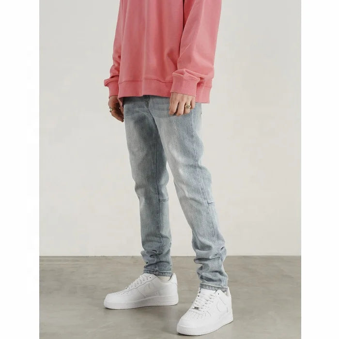 Custom Label Trousers for Men Drop Ship Boys Men Streetwear Stock Skinny Jeans Custom