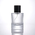 Luxury Empty Round Glass 50ml Perfume Spray Bottle Packaging With Crimp Spray Cap