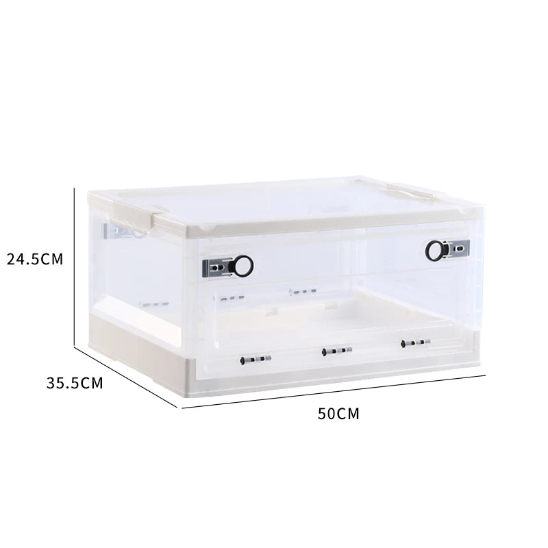 Colorful Design Clear Plastic Injection Foldable Clothing Storage Boxes with Large Folding Lid Tote Containers