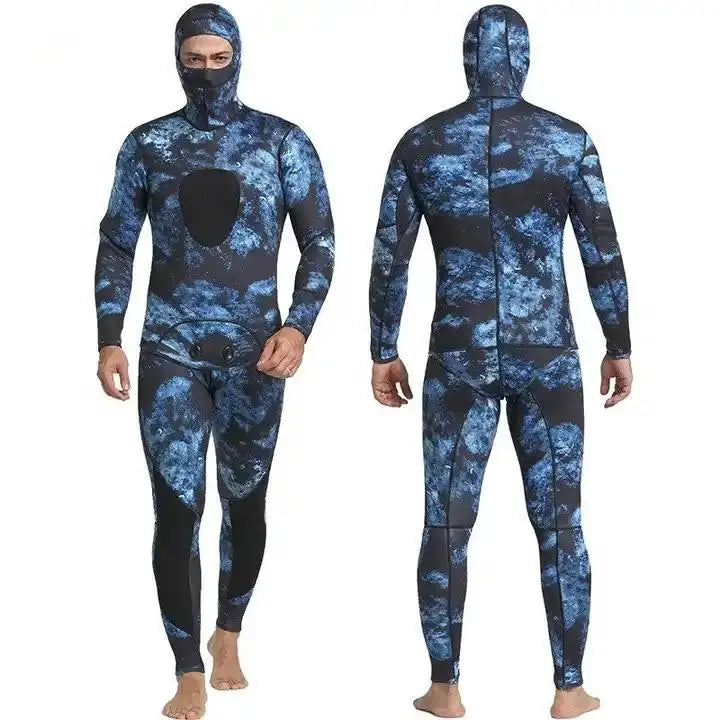 Hoodie Mens 5MM 7MM Camo Neoprene Scuba Diving Unisex Two Piece Sport Skin Spearfishing Full Diving Surfing Wetsuit